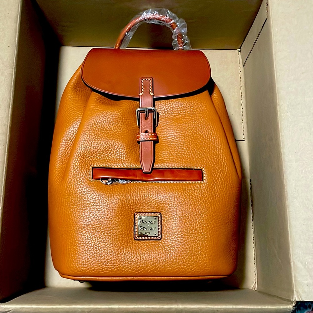 Dooney & Bourke Small Allie Backpack Caramel - Picture 1 of 5